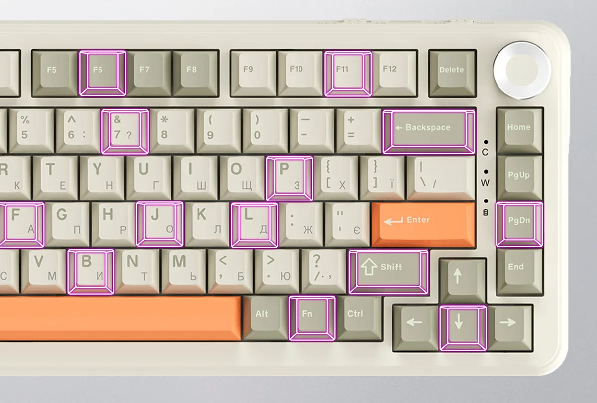 Клавіатура Ajazz AK820 MAX Flying Fish Switch Retro Colour (AK820MAX-FF-R) — фото 2