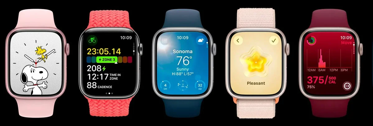 Смарт-годинник Apple Watch Series 9 GPS + Cellular 41mm Silver S. Steel Case w. Storm Blue Sport Band - S/M (MRJ23) — фото 1