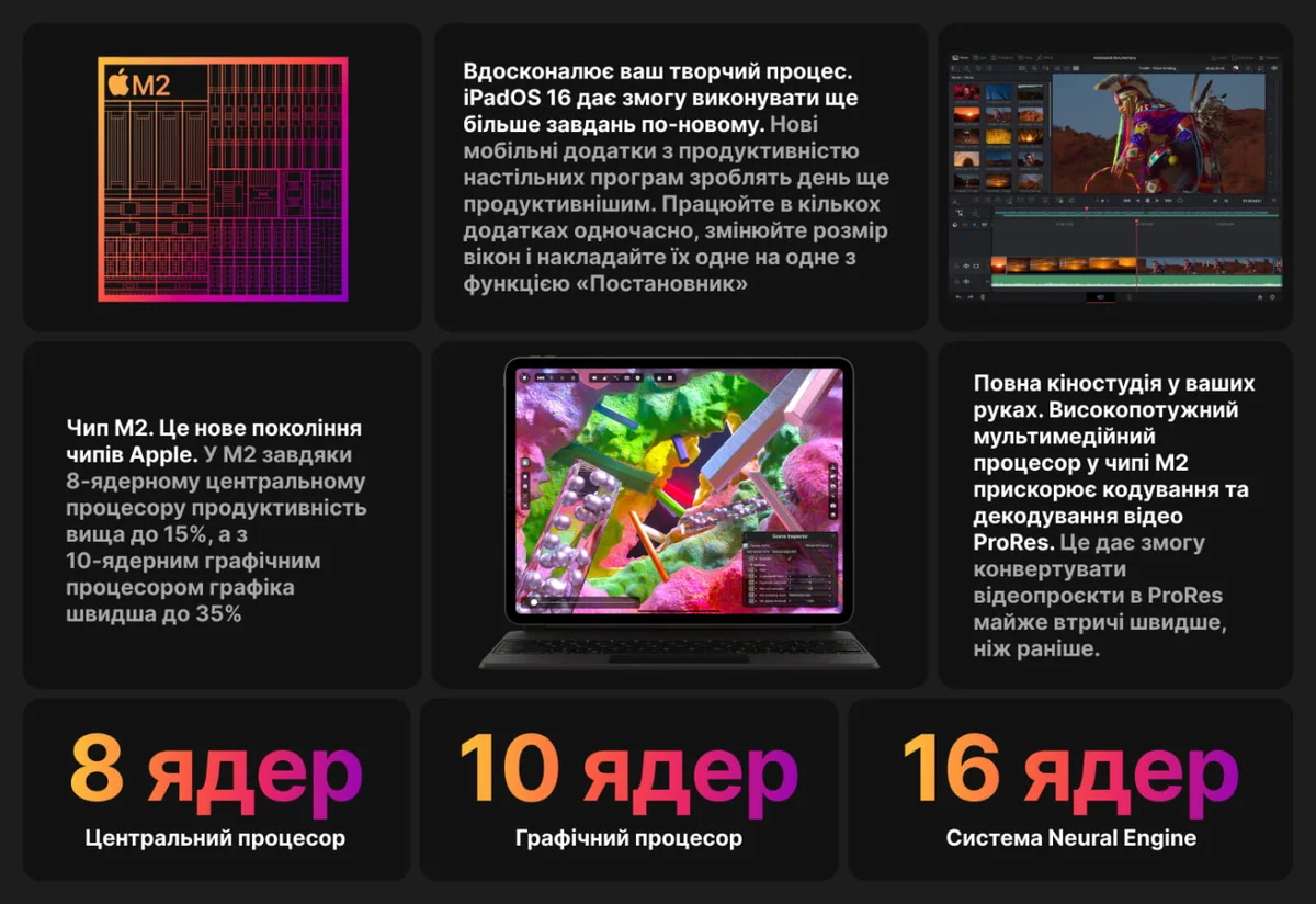 Планшет Apple iPad Pro 12.9 2022 Wi-Fi + Cellular 256GB Silver (MP613, MP213) — фото 2