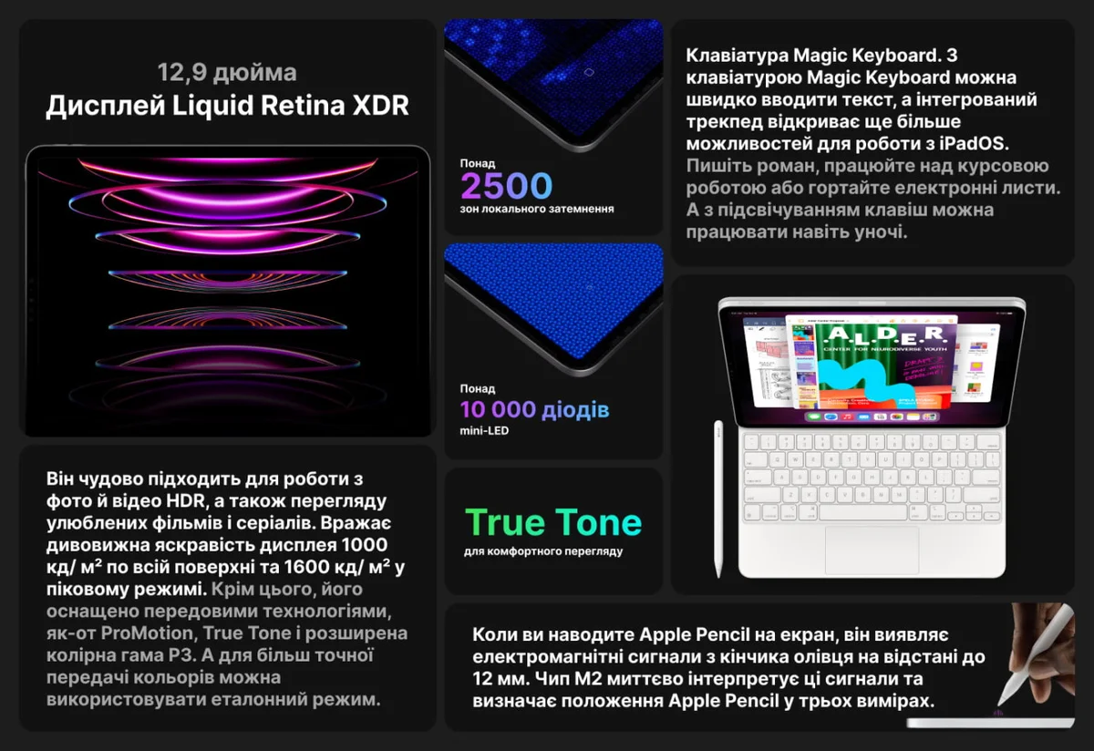 Планшет Apple iPad Pro 12.9 2022 Wi-Fi + Cellular 256GB Silver (MP613, MP213) — фото 3