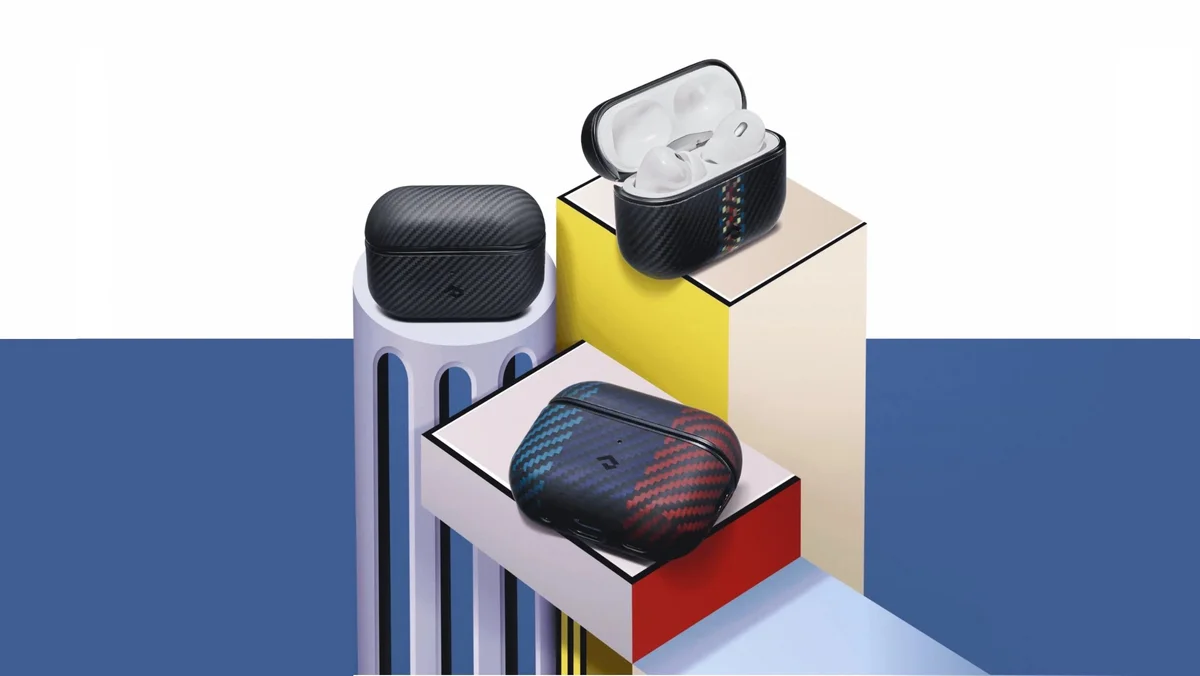 Чохол Pitaka MagEZ Case Twill Black/Grey for Airpods Pro 2nd Gen (APM7001) — фото 1