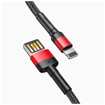 Кабель Baseus Cafule Cable special edition USB For iP 2.4A 1м Red+Black (CALKLF-G91)