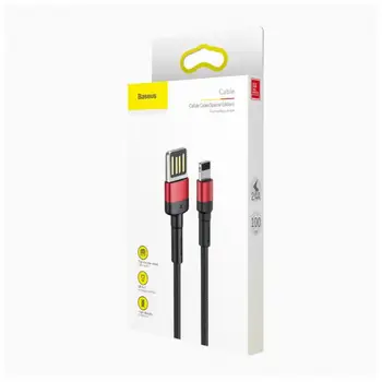 Кабель Baseus Cafule Cable special edition USB For iP 2.4A 1м Red+Black (CALKLF-G91)