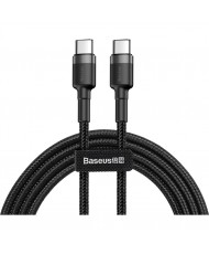 Дата кабель Baseus Cafule USB-C to USB-C 1.0m 3A 60W Black (CATKLF-GG1)