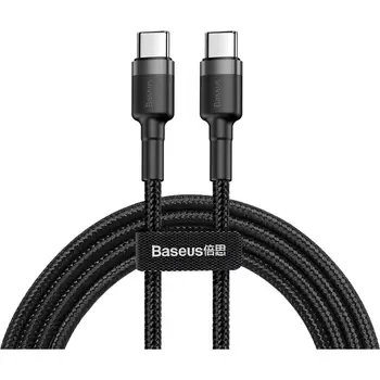 Дата кабель Baseus Cafule PD2.0 60W flash charging USB Type-C 20V 3A 1M Grey+Black (CATKLF-GG1)