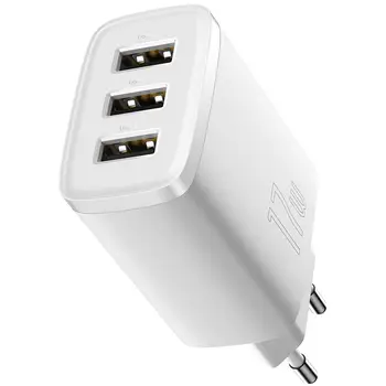 Зарядний пристрій Baseus Compact Charger 3U 17W White (CCXJ020102)