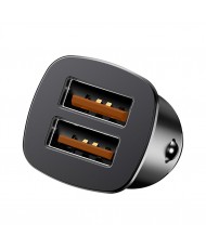 Автомобільний зарядний пристрій Baseus USB Car Charger Square Metal Quick Charger 3.0 2xUSB 30W Black (CCALL-DS01)