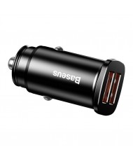 Автомобільний зарядний пристрій Baseus USB Car Charger Square Metal Quick Charger 3.0 2xUSB 30W Black (CCALL-DS01)