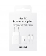 Зарядное устройство Samsung 15W Power Adapter (w C to C Cable) White (EP-T1510XWE) (EU)