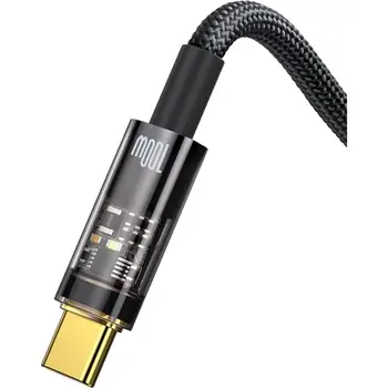 Кабель Baseus Explorer Series 100W USB Type-A to USB Type-C 2m Black (CATS000301)