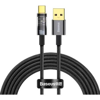 Кабель Baseus Explorer Series 100W USB Type-A to USB Type-C 2m Black (CATS000301)