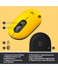 Миша бездротова Logitech POP Mouse Bluetooth Blast Yellow (910-006546) (UA)