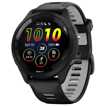 Смарт-годинник Garmin Forerunner 265 Black Bezel and Case with Black/Powder Gray Silicone Band (010-02810-50) (UA)