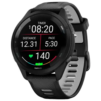Смарт-годинник Garmin Forerunner 265 Black Bezel and Case with Black/Powder Gray Silicone Band (010-02810-50) (UA)