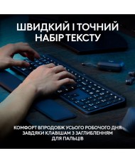Клавiатура бездротова Logitech MX Keys S Plus Palm Rest Graphite (920-011589) (UA)