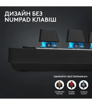 Клавiатура Logitech G PRO X TKL Lightspeed Black Tactile (920-012136) (UA)