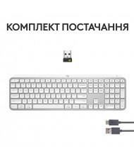 Клавiатура бездротова Logitech MX Keys S Pale Grey (920-011588) (UA)