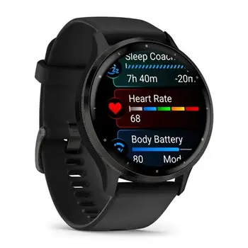 Смарт-годинник Garmin Venu 3 Slate Stainless Steel Bezel with Black Case and Silicone Band (010-02784-51) (UA)