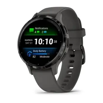 Смарт-годинник Garmin Venu 3s Silver Stainless Steel Bezel with Pebble Gray Case and Silicone Band (010-02785-50) (UA)