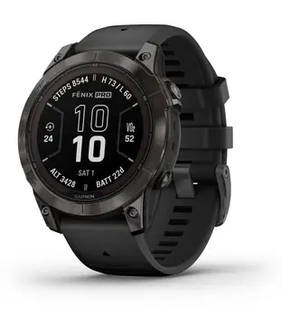 Смарт-годинник Garmin Fenix 7 Pro Sapphire Solar Carbon Gray DLC Titanium with Black Silicone (010-02777-54) (UA)