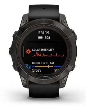 Смарт-годинник Garmin Fenix 7 Pro Sapphire Solar Carbon Gray DLC Titanium with Black Silicone (010-02777-54) (UA)