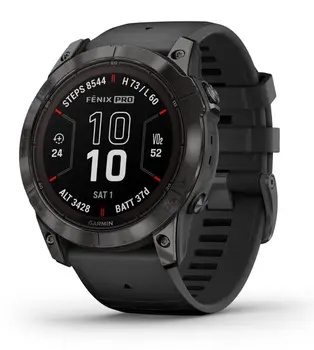 Смарт-годинник Garmin Fenix 7X Pro Sapphire Solar Carbon Gray DLC Titanium with Black Band (010-02778-54) (UA)