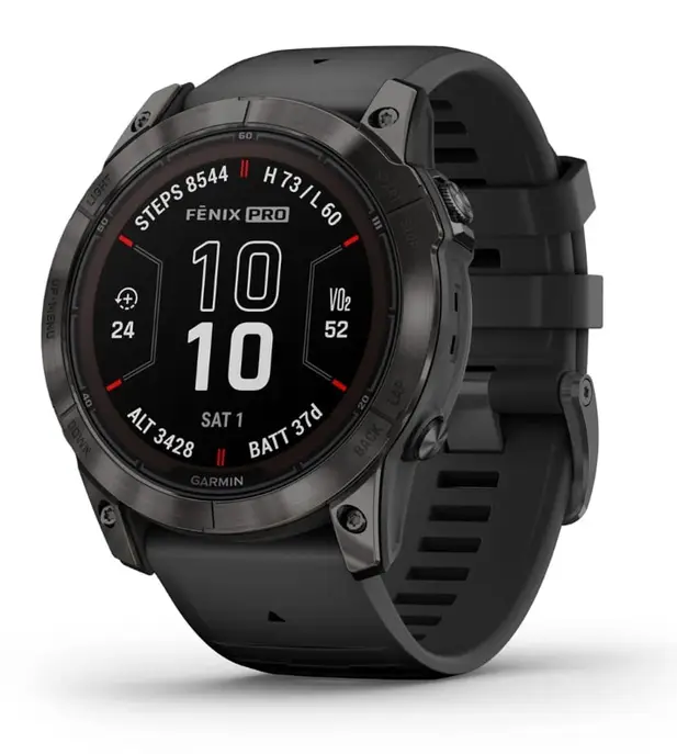 Смарт-годинник Garmin Fenix 7X Pro Sapphire Solar Carbon Gray DLC Titanium with Black Band (010-02778-54) (UA)