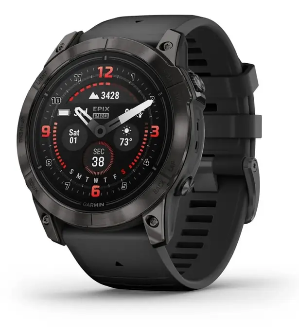 Смарт-годинник Garmin Epix Pro Gen 2 51mm Sapphire Carbon Gray DLC Titanium with Black Silicone (010-02804-53) (UA)