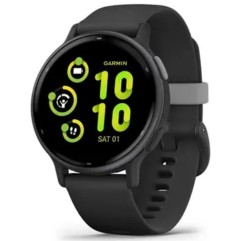 Смарт-годинник Garmin Vivoactive 5 Slate Aluminum Bezel with Black Case and Silicone Band (010-02862-50) (UA)