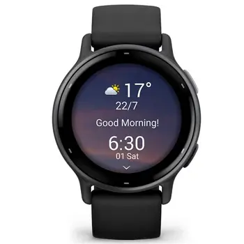 Смарт-годинник Garmin Vivoactive 5 Slate Aluminum Bezel with Black Case and Silicone Band (010-02862-50) (UA)