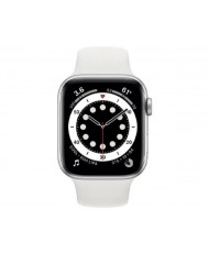 Смарт-годинник Apple Watch Series 6 GPS + Cellular 40mm Silver Stainless Steel Case w. White Sport B. (M02U3)