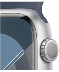 Смарт-годинник Apple Watch Series 9 GPS 41mm Silver Aluminum Case w. Storm Blue S. Band - S/M (MR903)