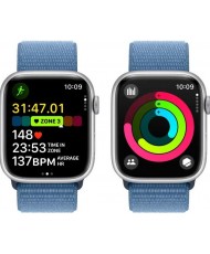 Смарт-годинник Apple Watch Series 9 GPS 45mm Silver Aluminum Case w. Winter Blue S. Loop (MR9F3)