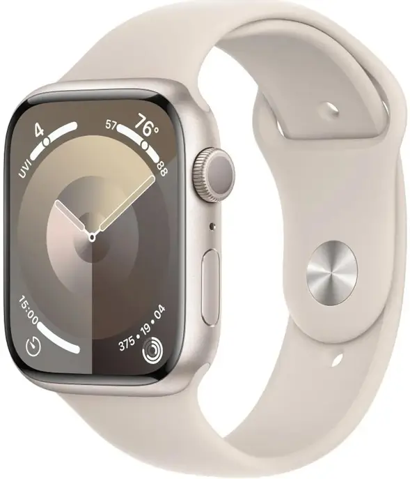 Смарт-годинник Apple Watch Series 9 GPS 45mm Starlight Aluminum Case w. Starlight Sport Band - M/L (MR973)