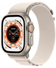 Смарт-годинник Apple Watch Ultra GPS + Cellular 49mm Titanium Case with Starlight Alpine Loop - Medium (MQF03/MQFR3/MQFC3)