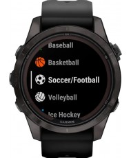 Смарт-часы Garmin Fenix 7S Pro Sapphire Solar Carbon Gray Titanium with Black Silicone (010-02776-54) (UA)
