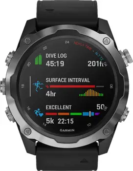 Смарт-годинник Garmin Descent Mk2 Stainless Steel with Black Band (010-02132-00/10)