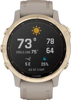 Смарт-годинник Garmin Fenix 6S Pro Solar Edition Light Gold with Light Sand Band (010-02409-11/10)
