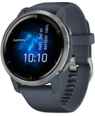 Смарт-часы Garmin Venu 2 Silver Bezel with Granite Blue Case and Silicone Band (010-02430-10/00)