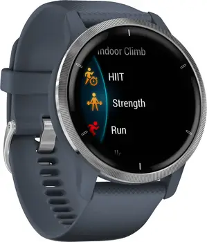 Смарт-годинник Garmin Venu 2 Silver Bezel with Granite Blue Case and Silicone Band (010-02430-10/00)