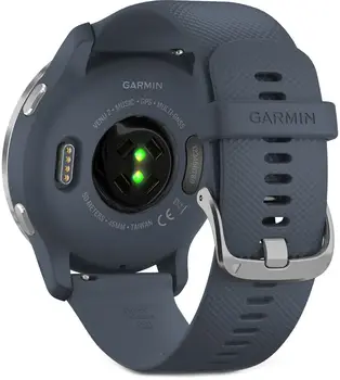 Смарт-годинник Garmin Venu 2 Silver Bezel with Granite Blue Case and Silicone Band (010-02430-10/00)