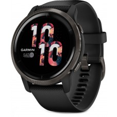 Смарт-часы Garmin Venu 2 Slate Stainless Steel Bezel with Black Case and Silicone Band (010-02430-11/01)