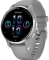 Смарт-часы Garmin Venu 2 Plus Silver S. Steel Bezel w. Powder G. Case and S. Band (010-02496-00/10)