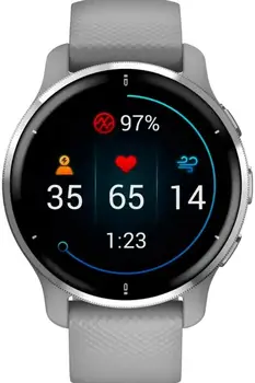Смарт-годинник Garmin Venu 2 Plus Silver S. Steel Bezel w. Powder G. Case and S. Band (010-02496-00/10)