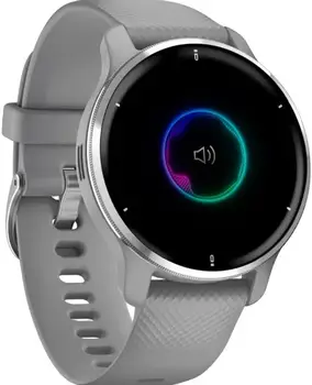 Смарт-годинник Garmin Venu 2 Plus Silver S. Steel Bezel w. Powder G. Case and S. Band (010-02496-00/10)