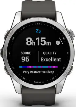 Смарт-годинник Garmin Fenix 7S Silver with Graphite Band (010-02539-00/01)