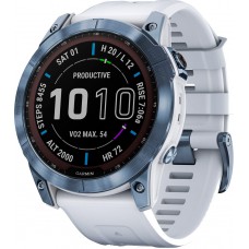 Смарт-часы Garmin Fenix 7X Sapphire Solar M. Blue DLC Titanium w. Whitestone Band (010-02541-14)