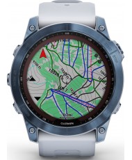 Смарт-часы Garmin Fenix 7X Sapphire Solar M. Blue DLC Titanium w. Whitestone Band (010-02541-14)