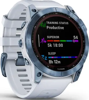 Смарт-годинник Garmin Fenix 7X Sapphire Solar M. Blue DLC Titanium w. Whitestone Band (010-02541-14)