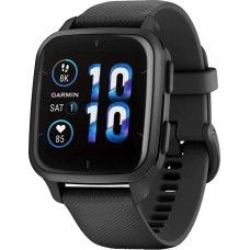  Смарт-часы Garmin Venu Sq 2 – Music Edition Slate Aluminum Bezel with Black Case and Silicone Band (010-02700-00/10)